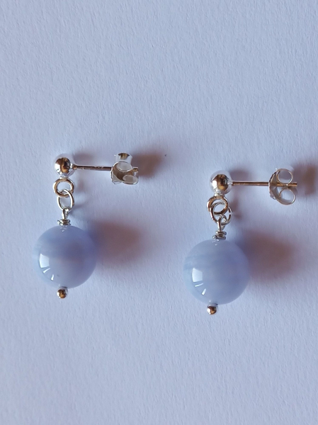 earrings-sterling silver-blue-chalcedony