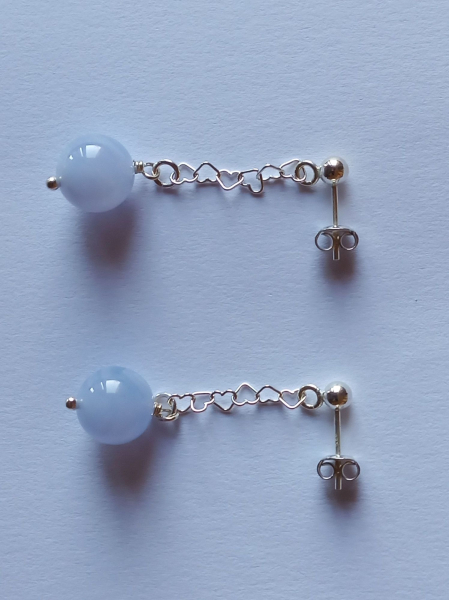 earrings-sterling silver-blue-chalcedony--