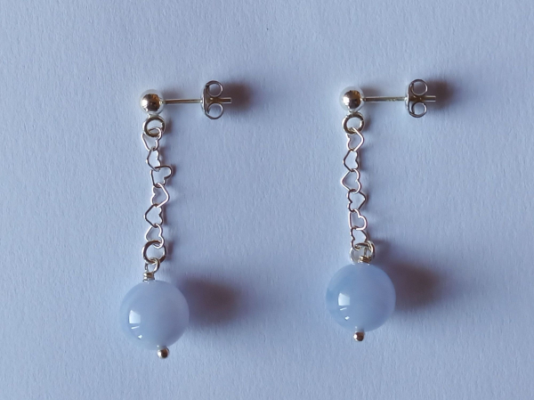 earrings-sterling silver-blue-chalcedony