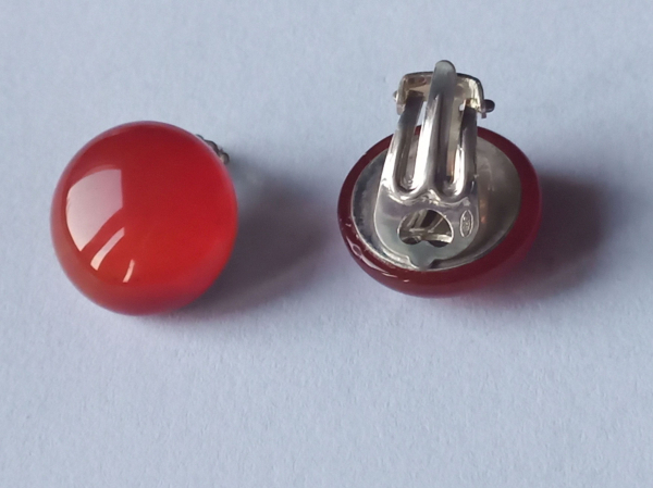 carnelian silver clips 16 mm---