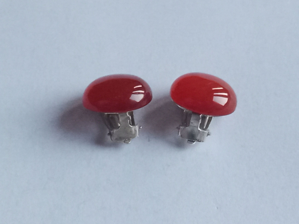carnelian silver clips 16 mm--