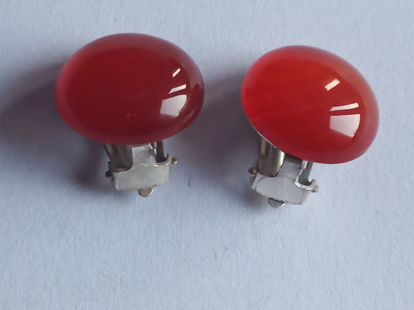 carnelian silver clips 16 mm-