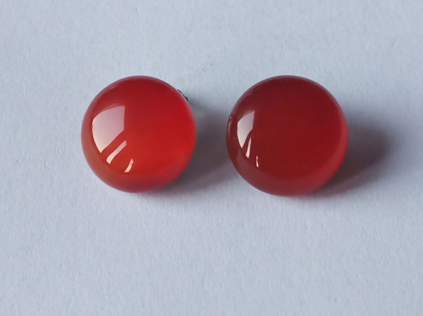 carnelian silver clips 16 mm