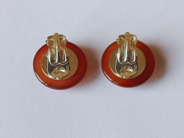 carnelian silver clips 20 mm----