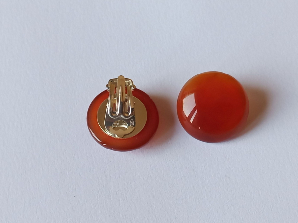 carnelian silver clips 20 mm---