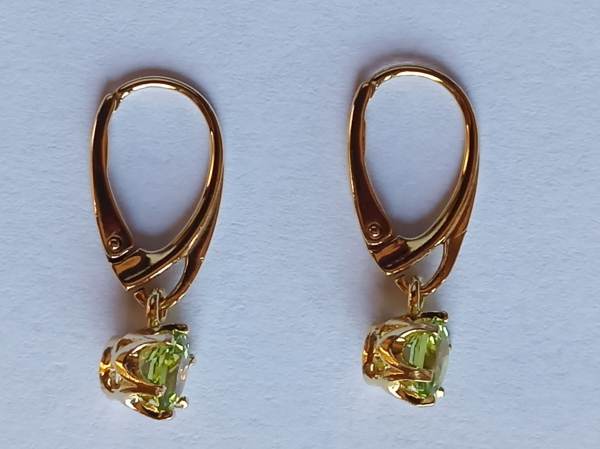 earrings-silver-gold plated-green-peridot--