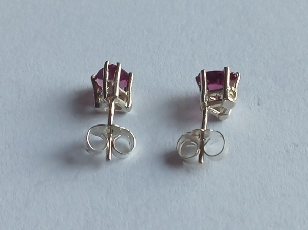RHODOLITE  EARRINGS - SILVER