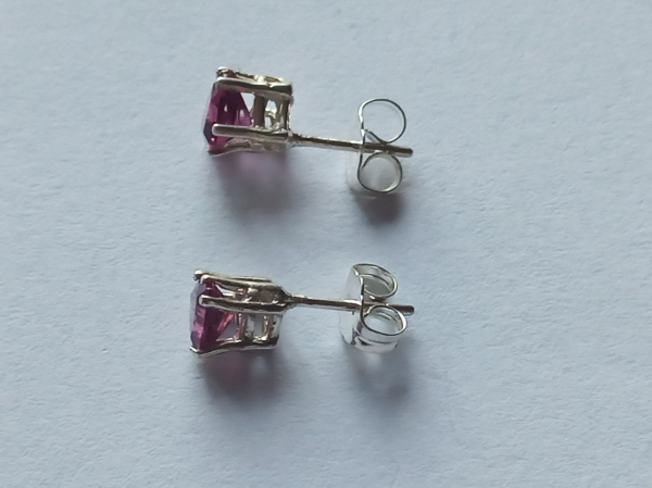 RHODOLITE  EARRINGS - SILVER
