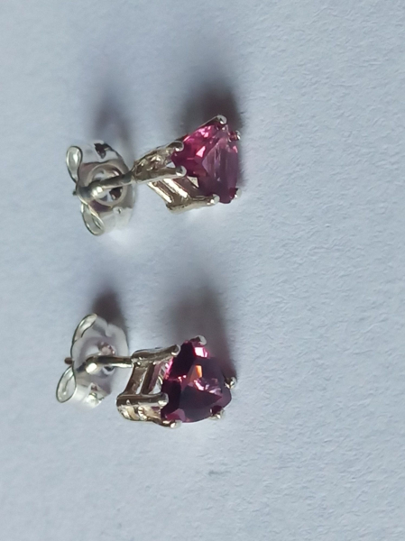 RHODOLITE  EARRINGS - SILVER