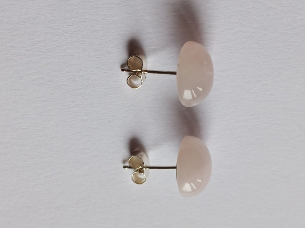earrings-sterling silver-red-rose quartz----