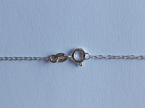 silver chain with red agate bead pendant-anchor chain 45 cm---