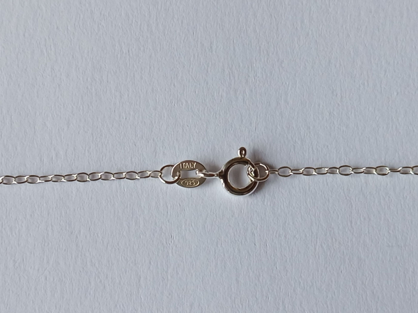 silver chain with heart pendant-anchor chain 45 cm---