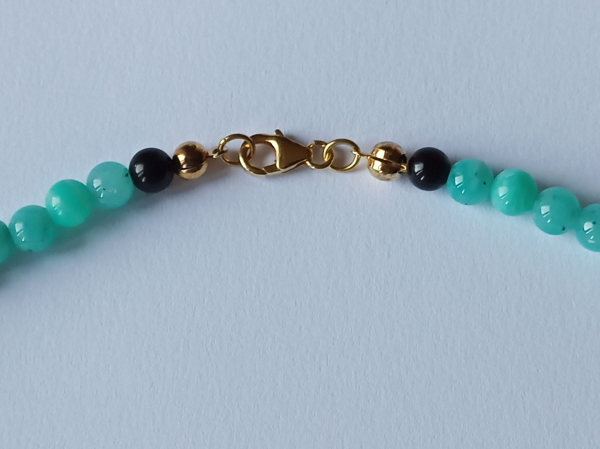 amazonite-onyx necklace 48 cm-