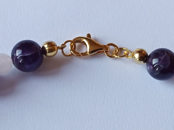 amethyst-rose quartz necklace---
