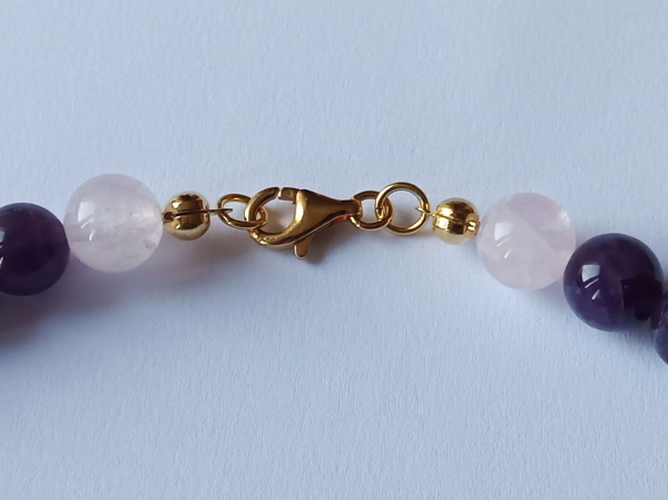 amethyst-rose quartz necklace--