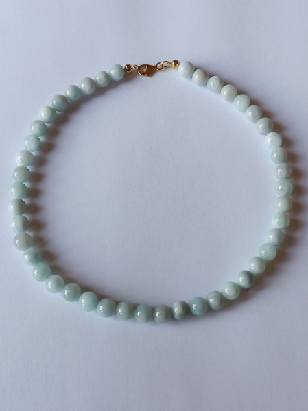 aquamarine-necklace 48 cm----