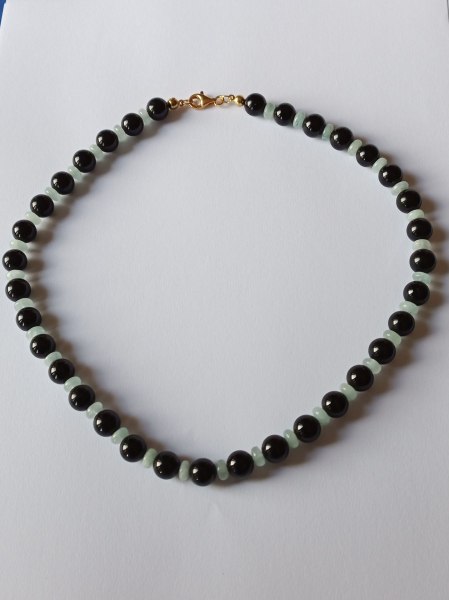 tourmaline and aquamarine necklace---