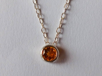 SILVER CHAIN - CITRINE  PENDANT